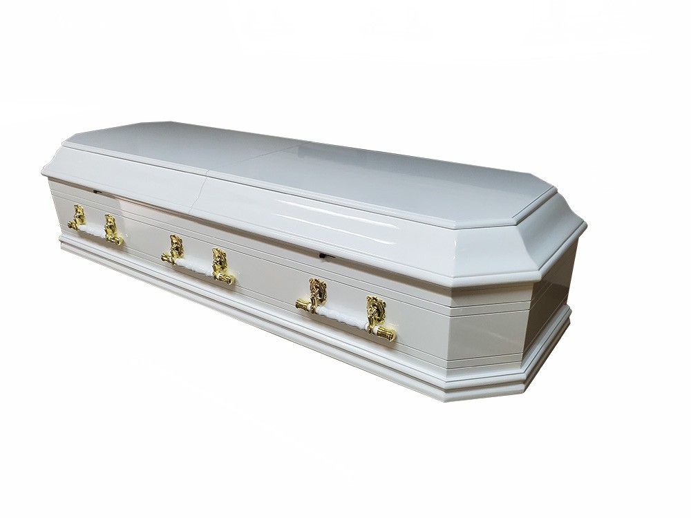 Grecian Urn - Half Lid MDF Casket - White