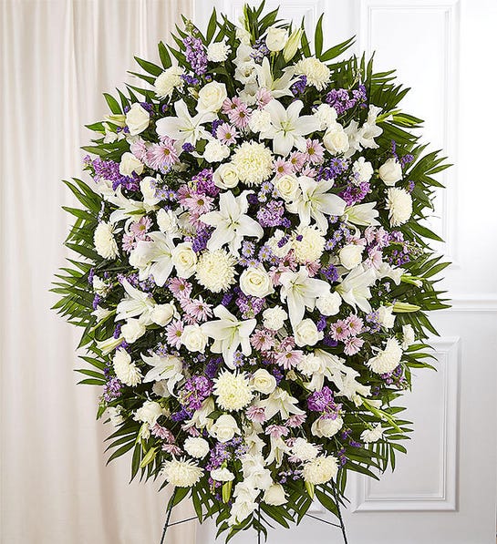 Lavander And White Funeral Standing Spray