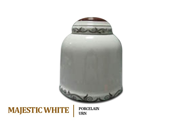 Majestic White Ceramic Urn